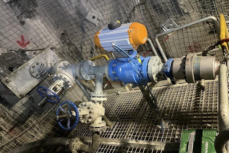 High-pressure dewatering headworks installed underground